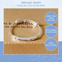 Vòng bạc cho bé khắc tên theo yêu cầu - Lắc bạc đeo tay, lắc đeo chân cho bé, vòng bạc thật giá tận xưởng