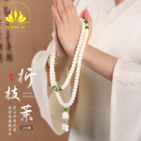 Vòng Bạch Ngọc Bồ Đề 108 Hạt Mix Charm Hoa Sen, Chuỗi Niệm Phật, Vòng Đeo Tay