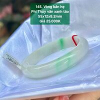 Vòng bản hẹ Ngọc Phỉ Thúy Jade A vân xanh táo 55x12x8,2mm