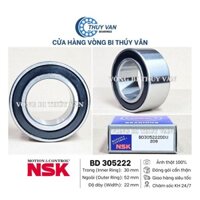 Vòng bi bạc đạn hai hàng bi BD 305222 nắp phớt cao su DDU 30x52x22 hãng NSK
