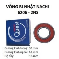 Vòng bi nhật nachi 6206 -2NS loại tốt