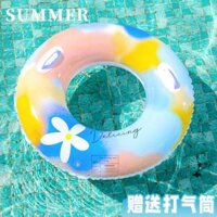 Vòng bơi hoa màu nước mở rộng và dày INS dành cho nam và nữ, vòng bơi bơm hơi, vòng nách thiết bị bơi di động be bơi phao gia đình phao bơi đeo bụng