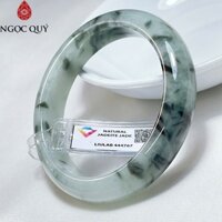 Vòng cẩm thạch A Myanmar - Ngọc phỉ thúy type A chất nếp mịn ni 55, bản hẹ hoa bay (kèm kiểm định-vòng có sớ) - Ngoc Quý