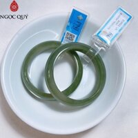 Vòng cẩm thạch A - Vòng ngọc phỉ thúy type A chất nếp màu du thanh ni 42 size em bé ( kèm kiểm định liulab) - Ngọc Quý
