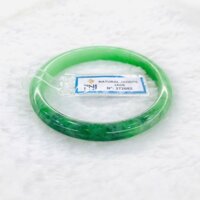 Vòng Cẩm Thạch Bản Hẹ Xanh Hoa Bay Ni 54 Kèm Kiểm Định Mã 272082 - Ngọc Trai Trường Thịnh