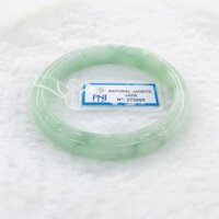 Vòng Cẩm Thạch Bản Hẹ Xanh Hoa Bay Ni 53 Kèm Kiểm Định Mã 272095 - Ngọc Trai Trường Thịnh