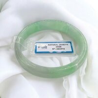 Vòng Cẩm Thạch Bản Hẹ Xanh Lý Táo Ni 53 Kèm Kiểm Định Mã 281974 - Ngọc Trai Trường Thịnh