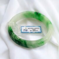 Vòng Cẩm Thạch Bản Hẹ Xanh Ni 58 Lý Kèm Kiểm Định Mã 255713 - Ngọc Trai Trường Thịnh