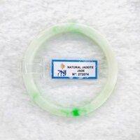 Vòng Cẩm Thạch Bản Vuông Xanh Hoa Bay Ni 56 Kèm Kiểm Định Mã 272074 - Ngọc Trai Trường Thịnh