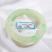 Vòng Cẩm Thạch Hoa Bay Xanh Bản Hẹ Ni 57 Kèm Kiểm Định Mã 263667 - Ngọc Trai Trường Thịnh