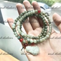 Vòng cẩm thạch Myanmar charm mẹ Quan Âm
