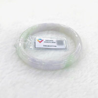 Vòng Cẩm Thạch Trắng Ánh Tím Type A Bản Hẹ Ni 55 Kèm Kiểm Định Mã 977745 - Ngọc Trai Trường Thịnh