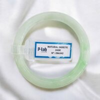 Vòng Cẩm Thạch Trắng Bạch Ngọc Ánh Xanh Bản Tròn Kèm Kiểm Định Mã 286 - Ngọc Trai Trường Thịnh