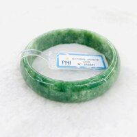 Vòng Cẩm Thạch Type A Bản Hẹ Xanh Nhạt Ni 55 Kèm Kiểm Định Mã 260841 - Ngọc Trai Trường Thịnh