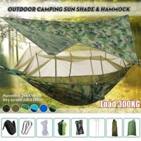 Võng cắm trại dù Nylon có lưới chống muỗi và mái hiên bay mưa Võng treo di động có lưới bọ và lều bạt Dây đai cây để du lịch Đi bộ đường dài Du lịch Ba lô ngoài trời
