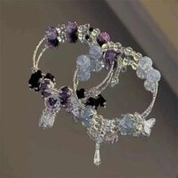 vòng cặp lắc tay cỏ 4 lá Thời trang mới phong cách Trung Quốc phong cách rừng hoa vòng tay bướm vòng tay cổ tích bay bổng tặng bạn gái quà sinh nhật trang sức nữ