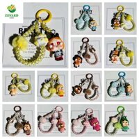 Vòng chìa khóa AEROT Đổ xô Crybaby, Móc khóa búp bê sang trọng bằng Gel Silica, Lớp phủ cọc treo chéo 3D Phim hoạt hình thủ công Dây điện thoại cặp đôi