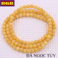 Vòng chuỗi Đá Vàng 108 hạt 6mm, 8mm - Chuỗi tay Phong thủy - Tràng chuỗi hợp mệnh Thổ, Kim