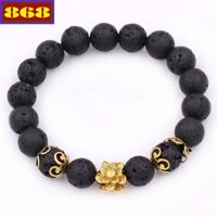 Vòng chuỗi đeo tay charm hoa sen inox – Lắc tay size 10 ly VDNLHSBKV10