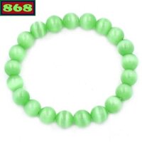 Vòng chuỗi đeo tay đá mắt mèo xanh lá, từ 6 ly đến 12 ly, vòng tay chuỗi hạt