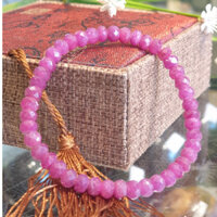 Vòng Chuỗi Đeo Tay May Mắn Ruby (Hồng Lục Bảo Hạt Mài Vát 44 Hạt - 14.3g), Vòng Đeo Tay Phong Thủy S879-S3-13299