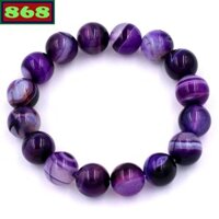 Vòng chuỗi hạt đeo tay đá tím, từ hạt 6 ly đến 14 ly