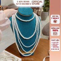 Vòng chuỗi hạt trai nhiều tầng phối đồ phong cách thời trang, áo dài, đồ lam, pháp phục dịp Tết cuối năm