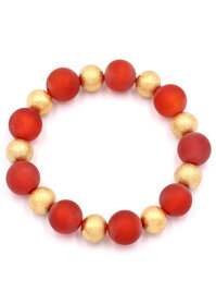 Vòng chuỗi tay - thạch anh đỏ mài mờ 12 ly VTAOMHVM1 - hợp mệnh Hỏa, mệnh Thổ