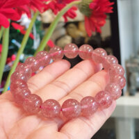 Vòng Chuỗi Thạch Anh Dâu Hồng Phấn A+++++( 37.5g - 19bi), Vòng Đeo Tay May Mắn, Chuỗi Phong Thủy S6774-S5-3038