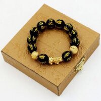 Vòng chuỗi thạch anh Phật chú cẩn tỳ hưu 14 ly TH25