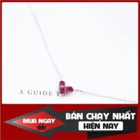 Vòng cổ bạc 925, mặt dây chuyền trái tim đỏ đẹp, sang trọng [The Right Me]