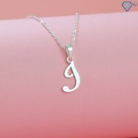 Vòng cổ bạc chữ cái J đơn giản cho nữ DCN0603 - Trang Sức TNJ