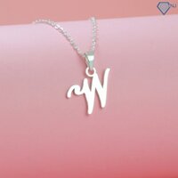 Vòng cổ bạc chữ cái W đơn giản cho nữ DCN0603 - Trang Sức TNJ