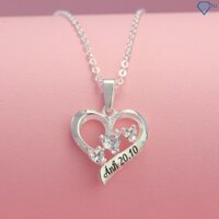 Vòng cổ bạc nữ đẹp mặt trái tim khắc tên DCN0460 - Trang Sức TNJ