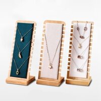 Vòng cổ bằng gỗ nguyên khối Người tổ chức trưng bày Vòng cổ Giá đỡ trưng bày trang sức