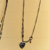 Vòng cổ black heart forever phong cách  , dây chuyền unisex nam nữ thời trang