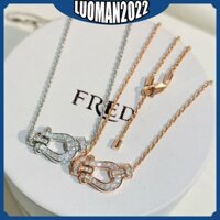 Vòng cổ cặp đôi xoắn móng ngựa bằng kim cương giả đầy đủ