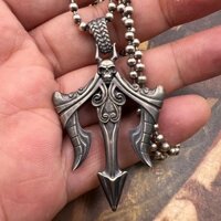 Vòng Cổ Châu Âu Mỹ Retro Poseidon Họa Tiết Nước Trident Bạc Mạ Bạc Mặt Dây Chuyền Nam Hợp Thời Trang Thoáng Mát Thời Trang Cao Cấp Tinh Tế Phù Hợp Với Phụ Kiện