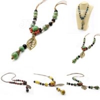 Vòng cổ cho nữ, dây chuyền hạt gốm phong cách bohemian quyến rũ cổ điển