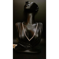 VÒNG CỔ CHOCKER ĐÁ TRẮNG SECONDHAND TRANG SỨC SI PHỤ KIỆN SI NHẬT BẢN BOU JEWELRY VINTAGE MÃ VC457