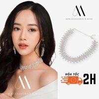 Vòng cổ choker đính đá kim cương đơn giản phong cách Nhật Hàn vòng cổ nữ đeo đi tiệc -MON.SG CK 75