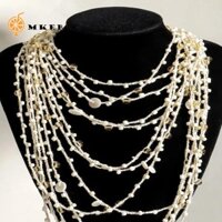 Vòng Cổ Choker Nhiều Lớp MKEB, Dây Chuyền Áo Len Dài Sang Trọng Thanh Lịch, Thời Trang Hợp Thời Trang Vintage Trang Sức Cưới Hạt Dây Đeo Hàng Ngày