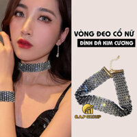 Vòng cổ choker nữ đính đá lấp lánh kim cương nhân tạo dây vòng đeo cổ cá tính