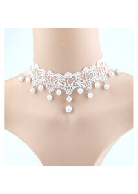 Vòng cổ choker trắng mảnh mai đơn giản nhẹ nhàng - Mẫu 1