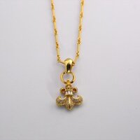 Vòng cổ choker với mặt dây chuyền mạ vàng hình mỏ neo đính kim cương, vòng cổ thời trang sang trọng nhẹ nhàng cá nhân cho cặp đôi nam nữ