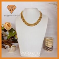 VÒNG CỔ CHOKER XÍCH VÀNG CÁ TÍNH SECONDHAND TRANG SỨC SI PHỤ KIỆN SI NHẬT BẢN BOU JEWELRY VINTAGE MÃ VC477