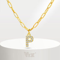 Vòng cổ chữ cái ban đầu bằng vàng Vnox 18K, Vòng cổ chữ vàng, Vòng cổ ban đầu