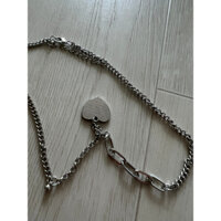 Vòng cổ chữ cái, chuỗi trái tim (Bạc)