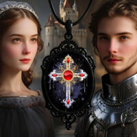 Vòng cổ chữ thập mặt dây chuyền Gothic cổ điển Vòng cổ phước lành