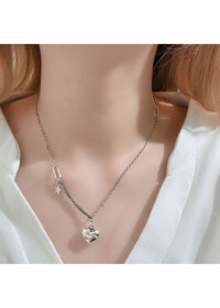 Vòng cổ chuỗi xích trái tim mix ngôi sao may mắn - Mẫu 1